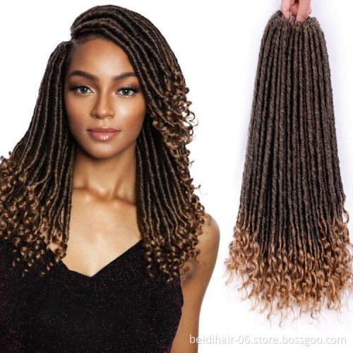 Crochet Hair Faux Locs Curly Ends Goddess Faux Locs Braids Synthetic Hair Extension